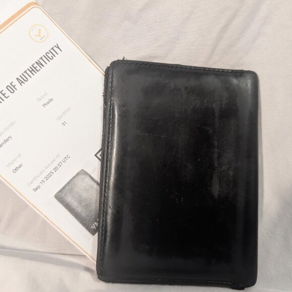 Authentic Black Prada Bifold Cardholder Wallet with Certificate of Authenticity - Picture 2 of 4